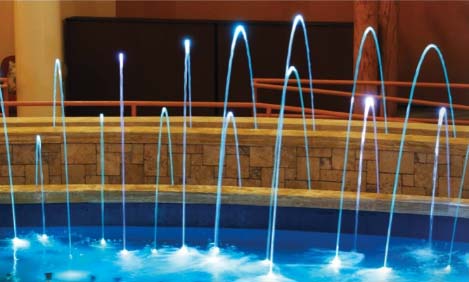 animated-fountain-pool-design Animated fountains look great on their own or when combined in a pool
