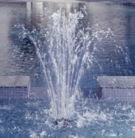 fountain-effects-in-pool There are various fountain effects as pictured here with spray jets